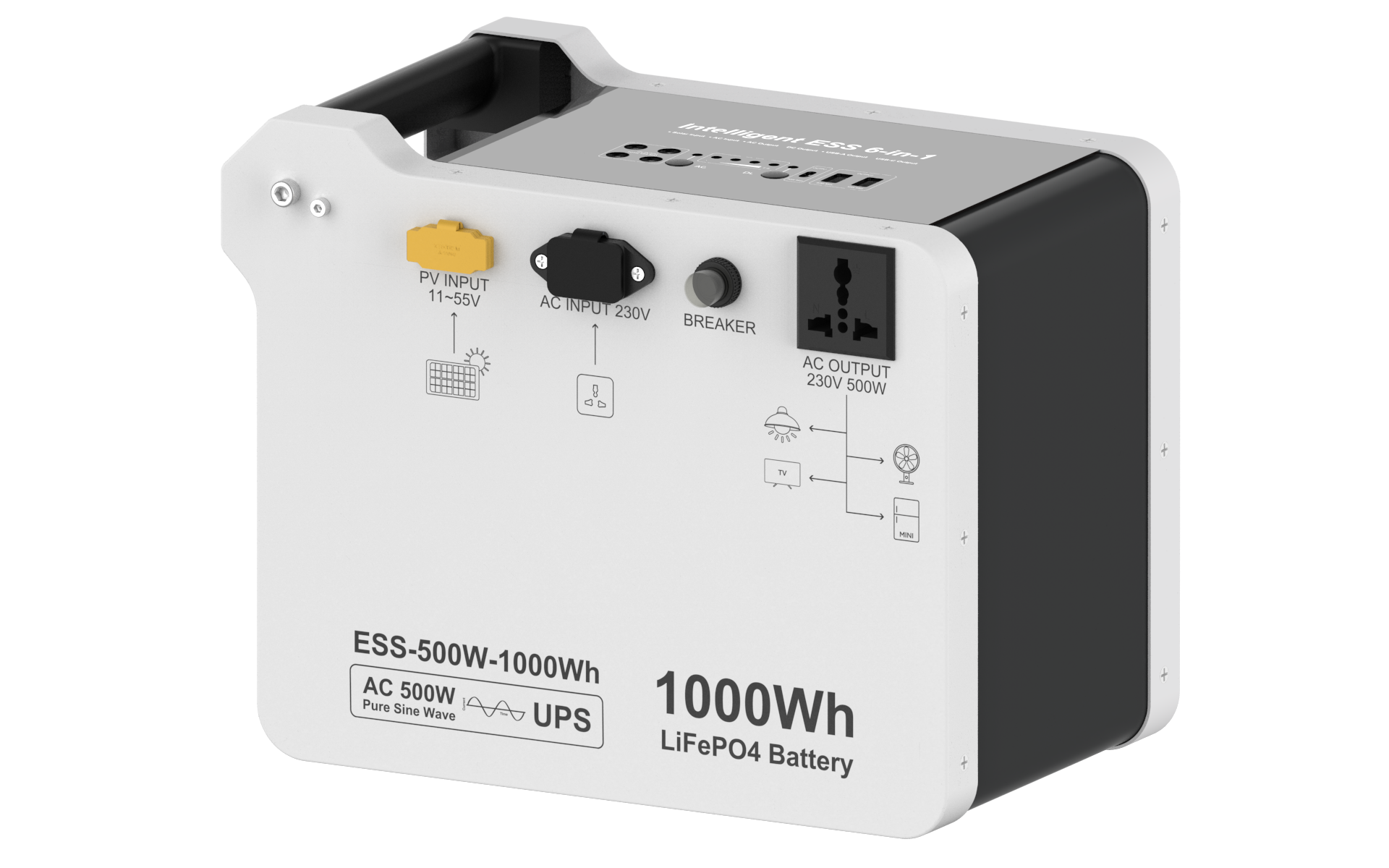 ESS-500W-1000Wh 1kWh Portable Power Station