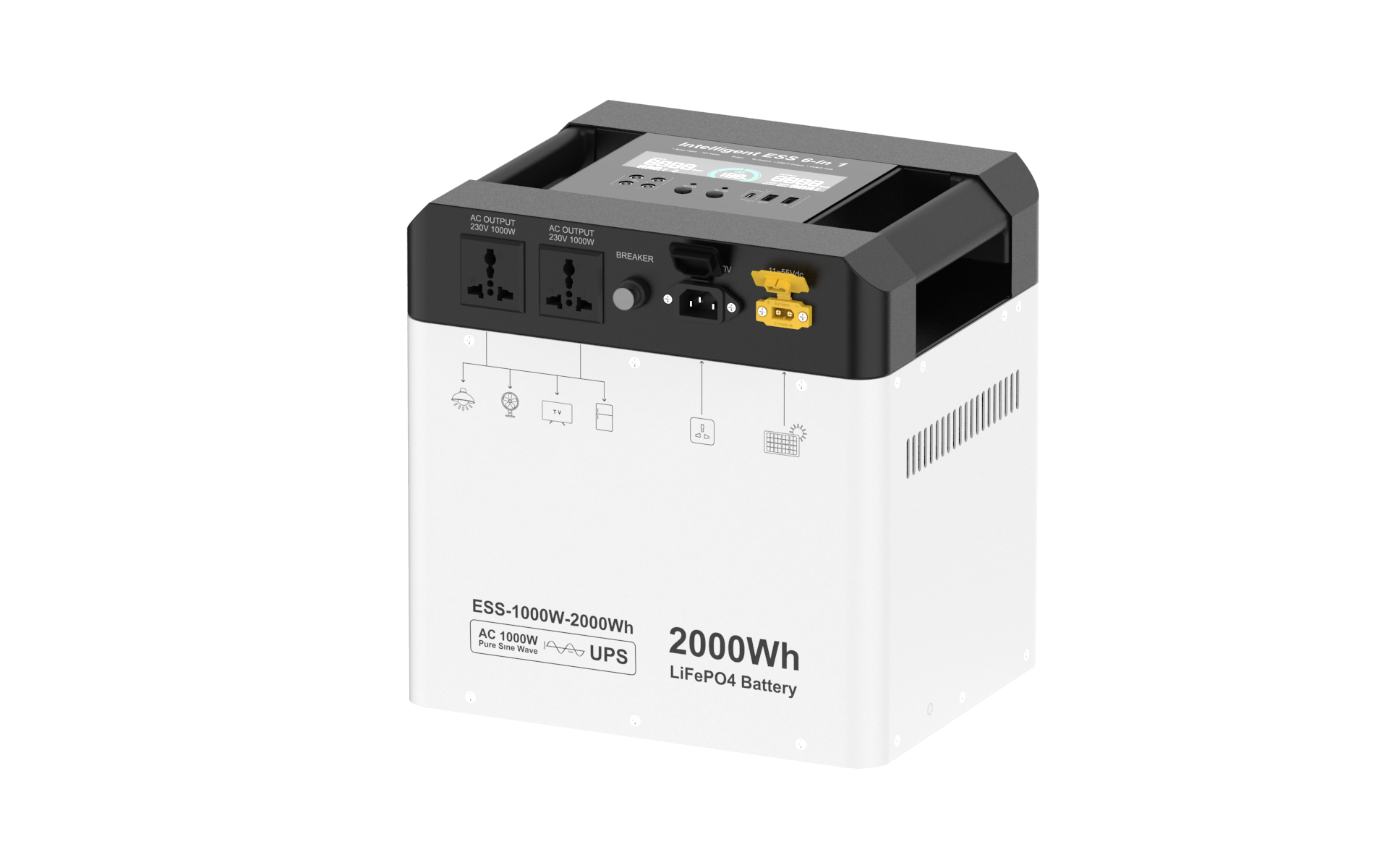 ESS-1000W-2000Wh 2kWh Portable Power Station
